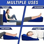 Bed Wedge Elevator for Acid Reflux, Sleeping, Posture Control, Surgery Recovery, 7.5 inch Lift. Polyester Cover. Foam Wedge Pillow for Sleeping, Triangle Pillow Wedge, Incline Maternity Pregnancy - Image 3