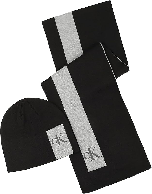 Men's Men's Cuff Hat and Scarf Gift Set