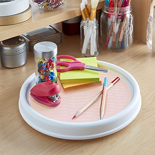 Copco Non-Skid Pantry Cabinet Lazy Susan Turntable, 9-Inch, White And Pink #TOP2