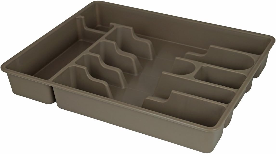Gies Cutlery box with 7 compartments in taupe, 34.5 x 27.5 x 5 cm