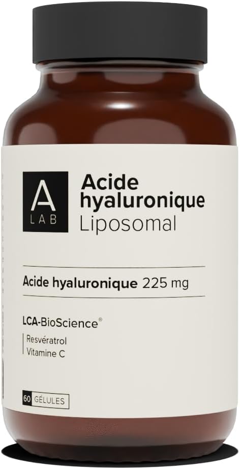 A-LAB Liposomal Hyaluronic Acid – Reinforced Assimilation – Anti-Wrinkle, Elasticity, Firming Skin Supplement – Resveratrol, 225 mg, 20 days – Made in France