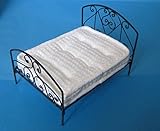 Farbe : schwarz CREAL SàRL Grosses Puppenbett Doppelbett Metall schwarz Puppenhausmöbel Miniatur 1:12
