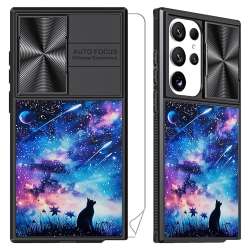 Coque Samsung S25 Ultra 5G housse chat Astral verre protection écran privé