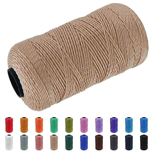 CAMAL Hilo Macrame 1,5mm x 200m Polipropileno Hilo para Crochet Cuerda Trenzada Lanas para Crochet Yarn Trapillo para Tejer Bolsos para Cesta de Ganchillo (Caqui Oscuro)
