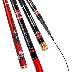 hengel Vermogen telescopische hengel Carbon Fiber Superhard Hand Pole Carp streamen Hengel-red_6.3m Hengel (Color : Red, Size : 4.5m)