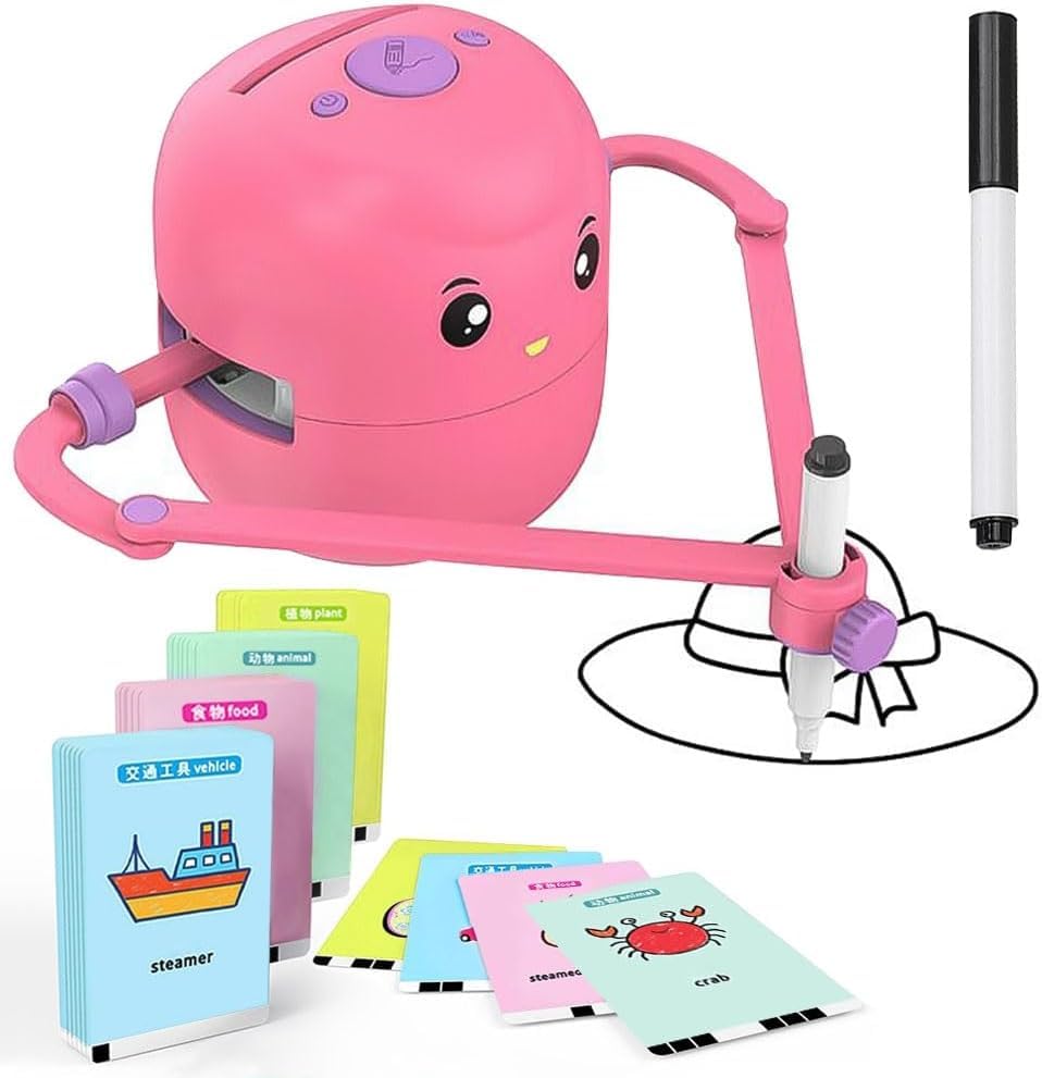 Lipzie Painting Robot, Card-Type Painting Robot, 100 Painting Cards to Improve Children Learning Montessori Toys Paintings ,Multicolor