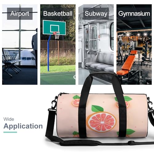 Cute Grapefruit Gym Bag for Men Women, Sturdy Oxford Cloth Travel Bags with Removable Shoulder Strap, Waterproof Duffel Bag for Fitness, Travel, Yoga3