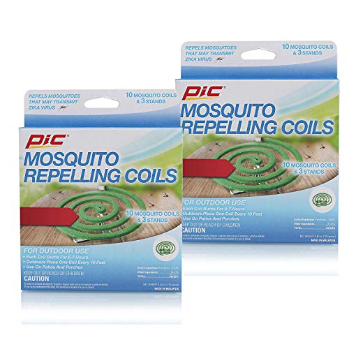 PIC Mosquito Repelling Coils, 10 Count Box, 2 Pack Mosquito Repellent for Outdoor