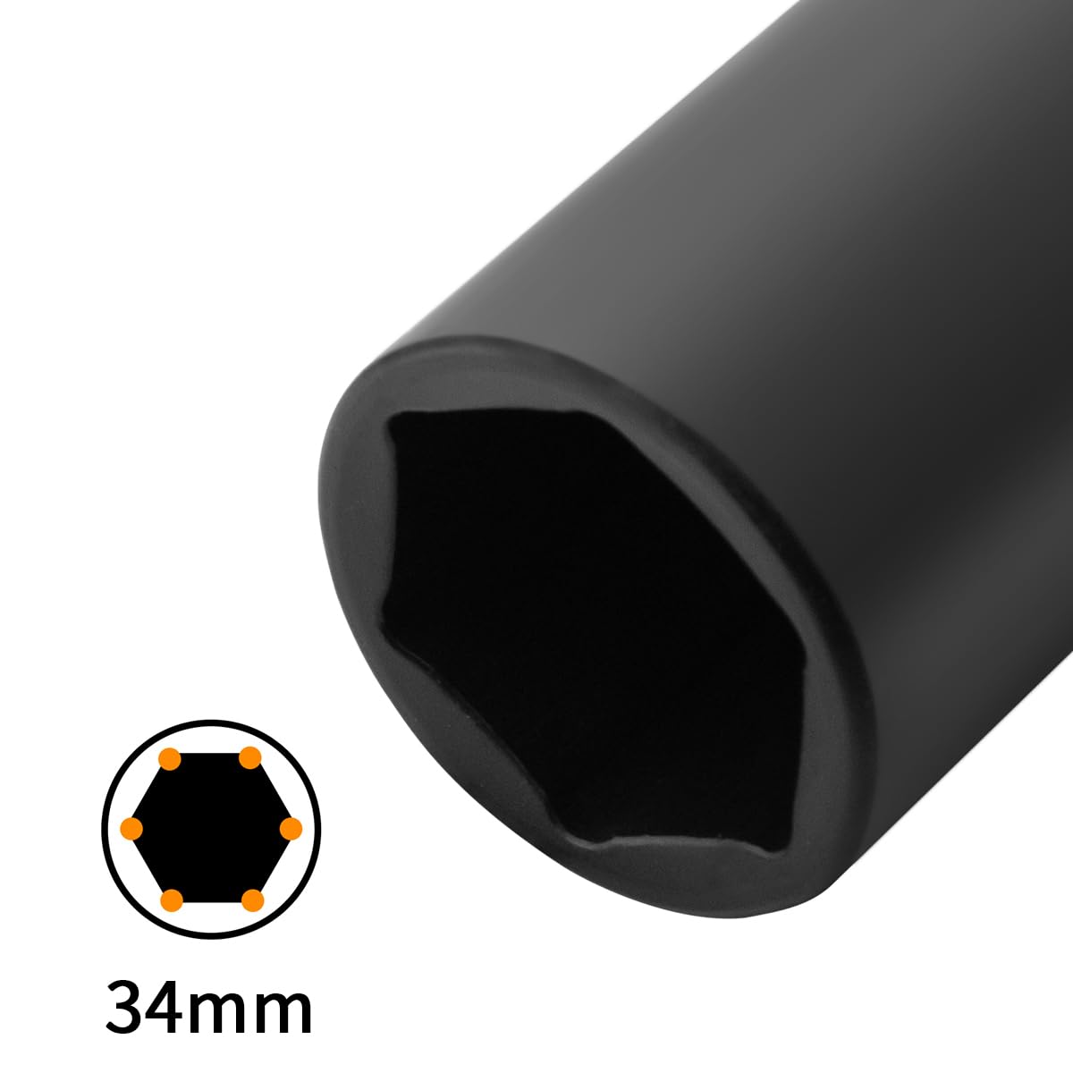 Hlipaty Impact Socket 34mm, 1/2" Square Drive 6 Point Cr-Mo Deep Socket, 78mm Length - Image 3