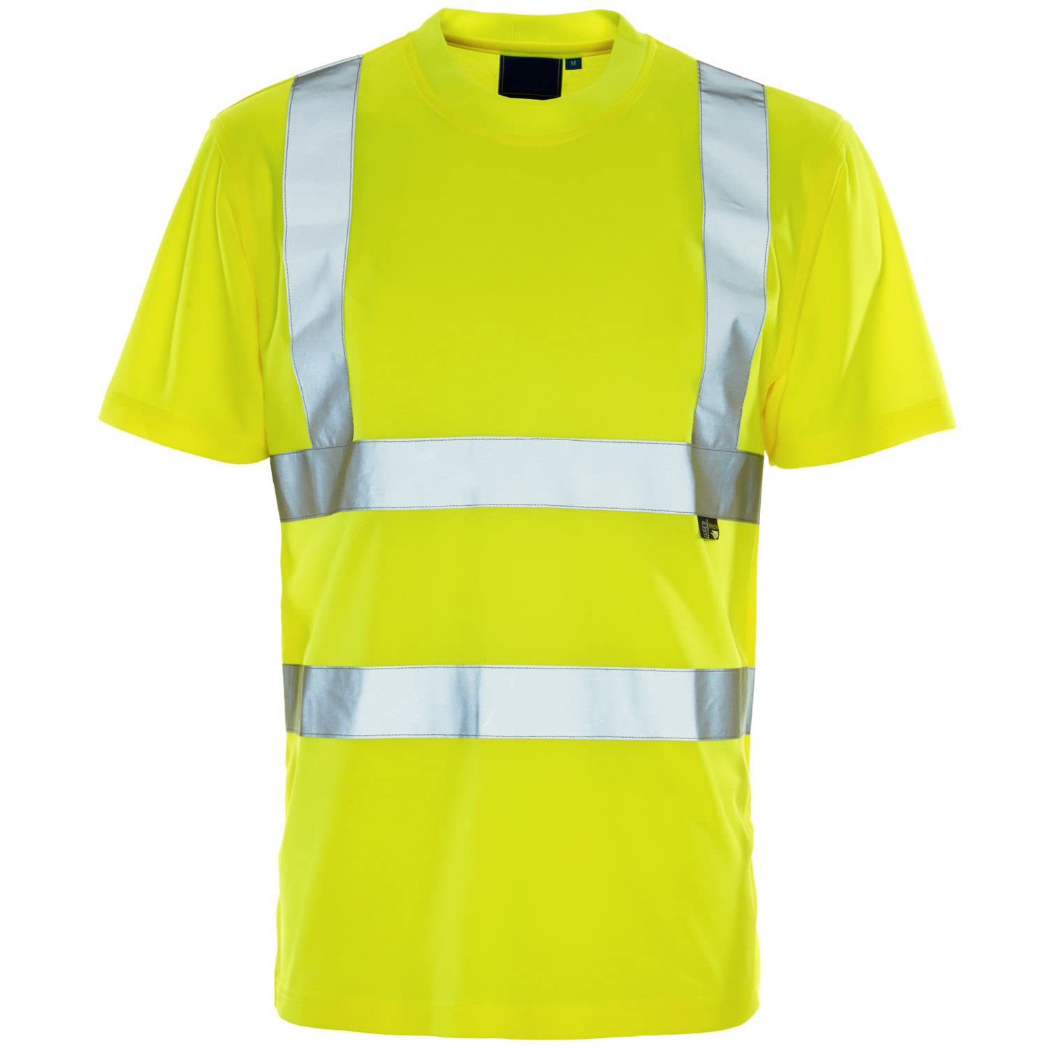 Expert Workwear Hi VIS Short Sleeve T-Shirt Safety Work Crew Neck T Shirt (M, Yellow)