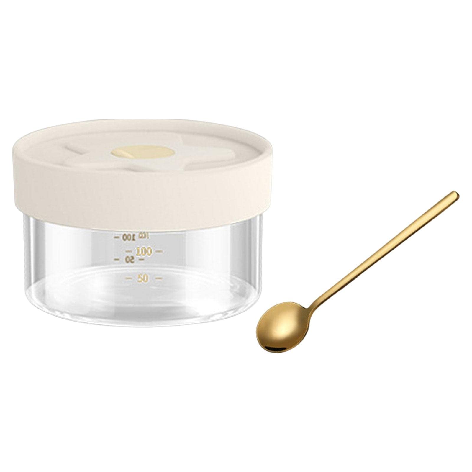 Glass Storage Jar Container with Scale Organization Jar for Sugar Coffee 100ml with Spoon-image-11