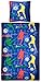 Produktbild Aminata Kids  Bettwäsche 135x200 cm Kinder Jungen Fußball Baumwolle + Reißverschluss Blau Rot Grün Gelb Fußballspieler Ball Tor Kinderbettwäsche 2-teiliges Bettwäscheset Jungs Bettbezug Ganzjahr