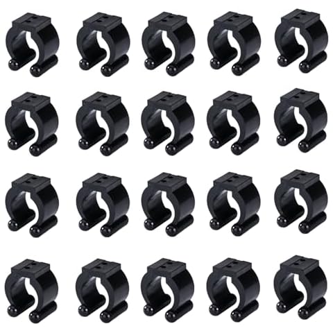 Mayitr 20 Pcs Fishing Pole Rod Holder Clips Rubber Black Cover