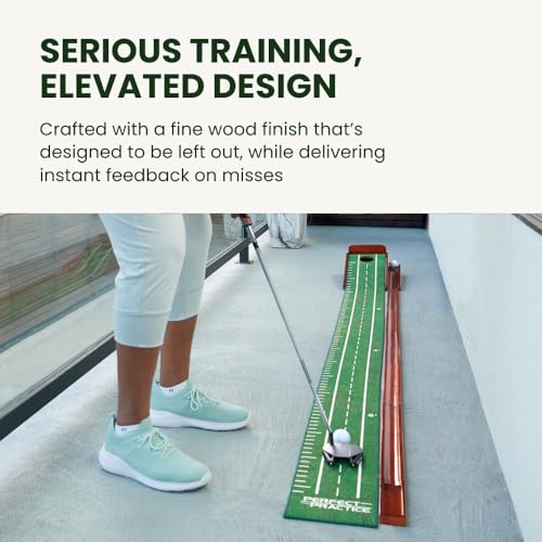 Image of Perfect Practice Putting Mat & Chipping Net, Indoor & Outdoor Putting Green, Chipping Mat for Home & Office, Premium Golf Training Aids for Putting Practice with Realistic Turf, Golf Gifts for Men
