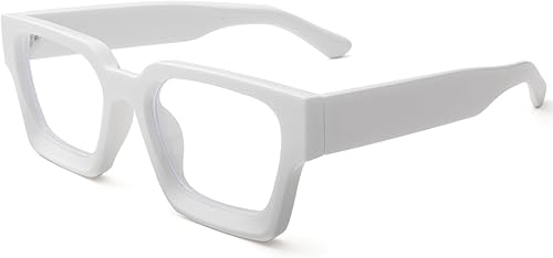Miniatura 8 de Braylenz - Lentes de luz azul con marco grueso cuadrado para hombres y mujeres, lentes transparentes para computadora