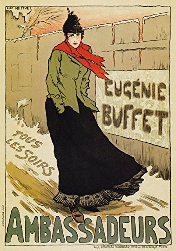 AP118 Vintage 1893 French Singer Eugenie Buffet Ambassadeurs Theatre Show Advertising Poster Re-Print - A3 (432 x 305mm) 16.5" x 11.7"