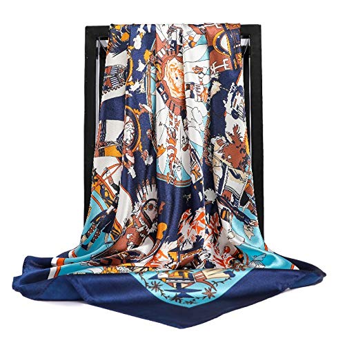 Châle Foulards en Soie Femmes Foulard Carré Dames Châle Wrap Silencieux Paréo Bandana Femme Mousseline de Soie Hijab Poncho Écharpes en Laine Écharpe Écharpe (13 90X90cm)
