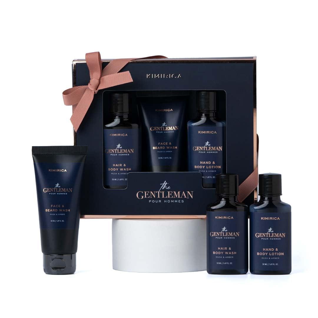 Kimirica Gentlemen Bath Care Trio Gift Set For Men's |Premium Gift Set For Husband & Boyfriend Set of 3