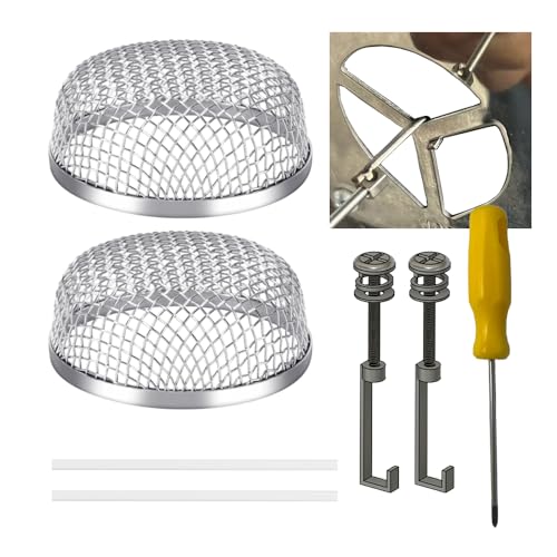 PRO-RVER RV Furnace Vent Screen 2 Pack Stainless Steel Mesh C-Hook Lock & Silicone Seal Flying Insect Bug Cover for Water Heater Vent [ Patent-Pending ] (2.8 Round 2set)