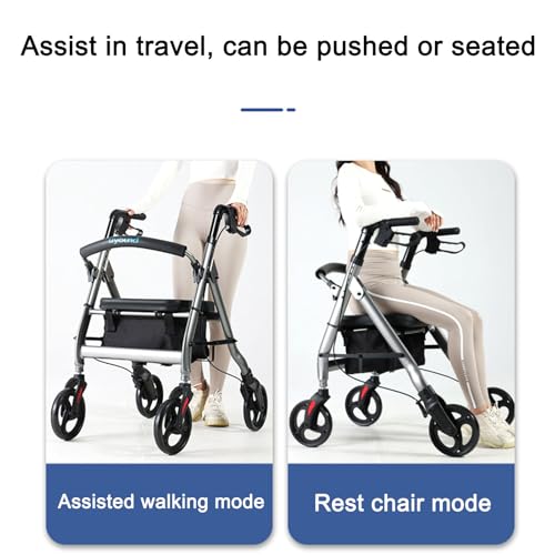 Sitting-Assistive-Device-for-Seniors-Lightweight-Mobility-Assistance-Vehicle-Folding-Multifunctional-Handcart-Aluminium-Walker-with-Large-Capacity-Storage-Bag-Height-Adjustable-Design