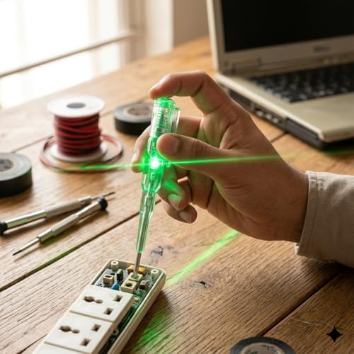 Image of High-Brightness Voltage Tester Pen, 2-in-1 Non-Contact Electrical Tester Screwdriver, AC /DC Live & Neutral Wire Detector, LED Indicator, Circuit Tester