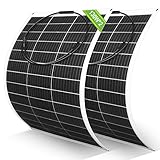 ECO-WORTHY 2pcs 130 Watt 12 Volt (260W) Flexible Solar PanelsWaterproof Monocrystalline Lightweight Solar Panel for RV, Boats, Cabin, Roofs, Curved Surfaces
