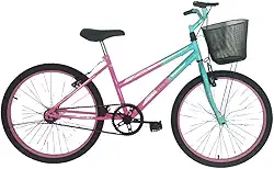 Bicicleta Infantil Aro 24 Mtb Cesta Feminina Tifany/Rosa