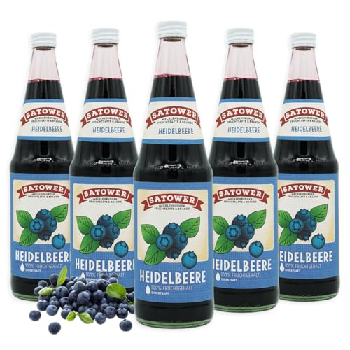 6 x 0,7l Waldheidelbeersaft/Blaubeersaft (Direktsaft) - Original Satower