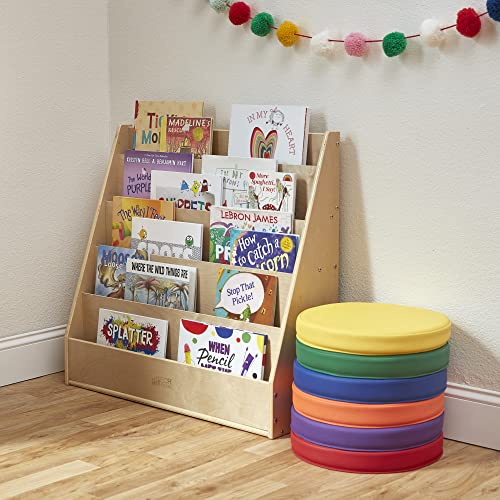 Image of ECR4Kids Streamline Double-Sided Book Display, Classroom Bookshelf, Natural