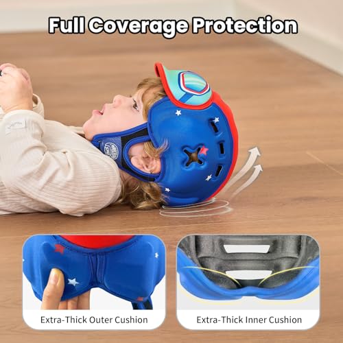 Image of Mambobaby Baby Head Protector Baby Helmet for Crawling Walking- Extra-Thick Deep Forehead Padding, Toddler Helmet 6-24 Months, Infant Safety, Ultra-Light Soft Desig-Wing Star