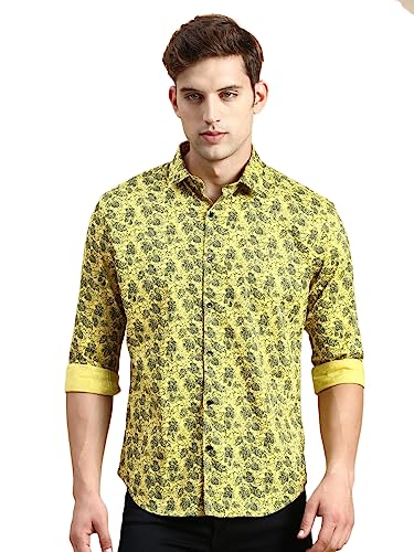 Image of SHOWOFFFF Men Printed Casual Shirt | Spread Collar Full Sleeves Cotton Shirt for Mens | Slim Fit Regular Length Shirt for Men's