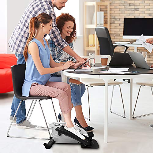 ATIVAFIT Under Desk Elliptical Bike, Pedal Exerciser, Mini Elliptical Machine with Non-Slip Pedal, Display Monitor and Adjustable Resistance, Quiet & Compact Home Office Trainer Fitness Peddler