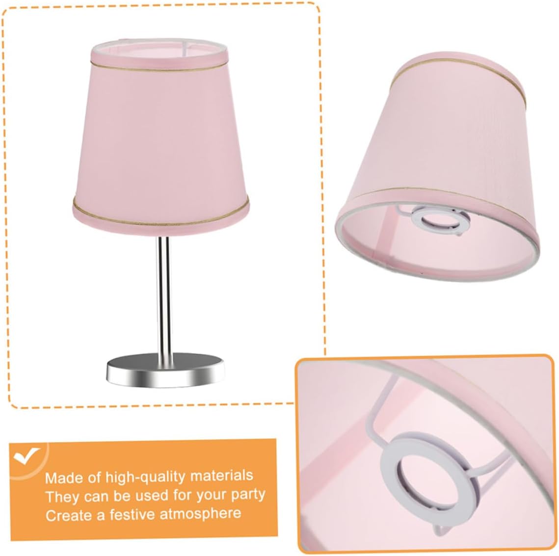 2pcs Pink Cloth Lampshades for Ceiling Lamp Easy to Install Chandelier Covers Warm Natural Fabric Decor for Bedroom Living Room Wall Sconces and Floor Lamps