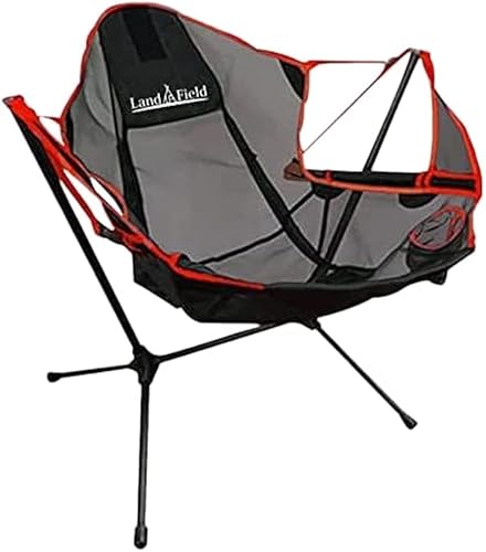 LandField ランドフィールド スイングチェア アウトドアチェア チェアリング キャンプ ゆらゆら LF-OSC010 (レッド)