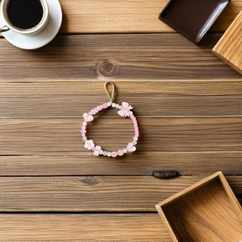 Pack de 6 correas para teléfono con cuentas de corazón y lazo de plástico 5