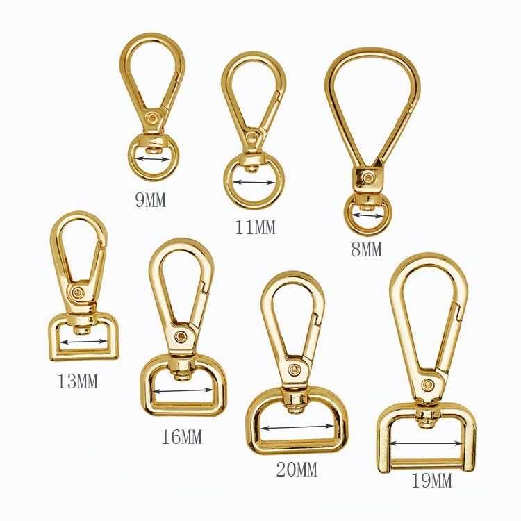 Swivel Clasps Hook, Snap Hook Swivel Clasp 9-25mm Multicolor 60 pcs(16mm Silver)
