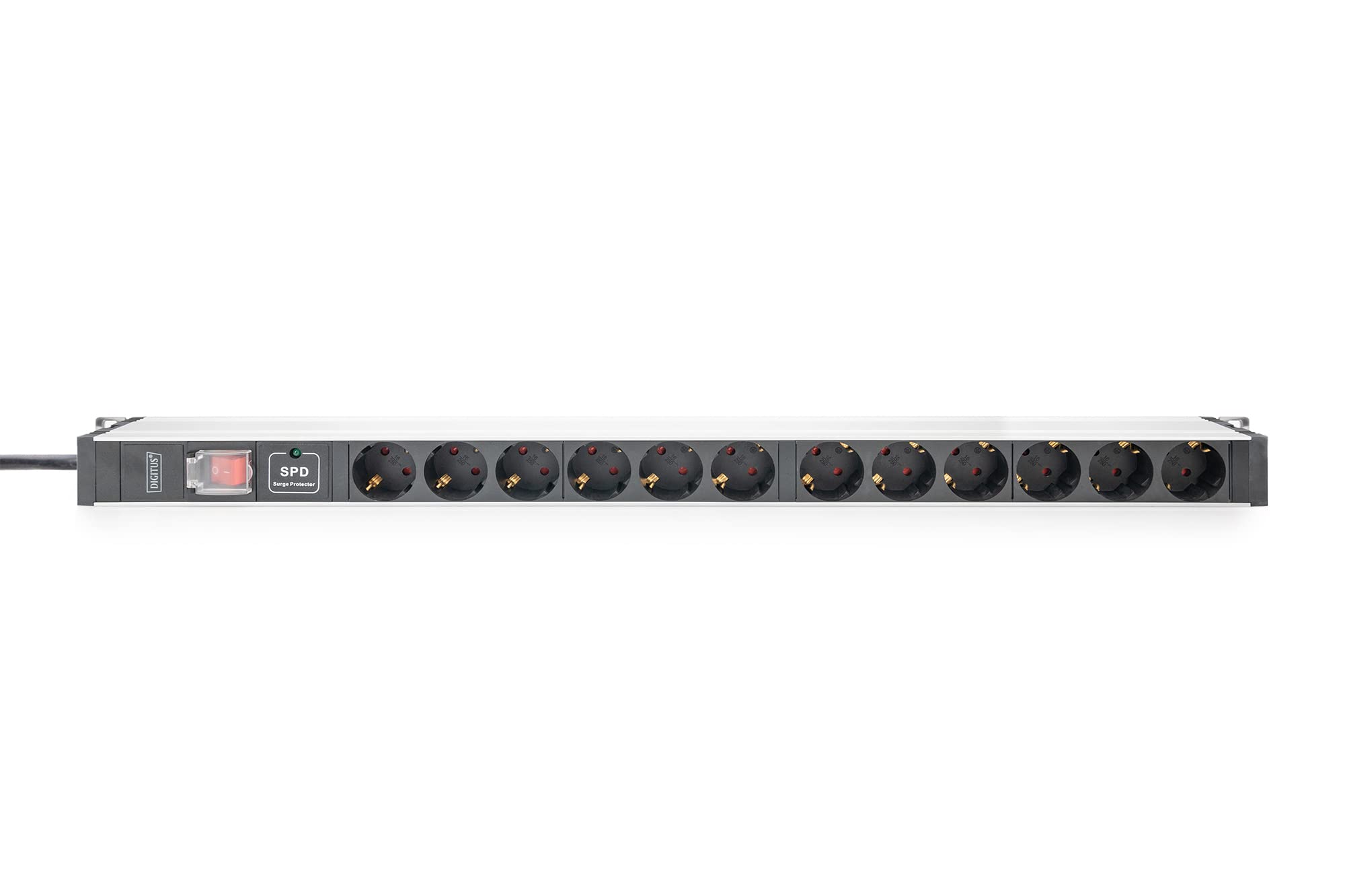 BACHMANN Stekkerdoos, 300.005, 12-voudig met schakelaar, 2 m kabel, meervoudige stekkerdoos voor handwerk, grijs, 300.005 (extra robuust design