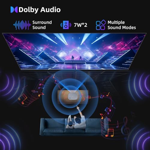 Image of Dolby Digital Certified TOPTRO Q11 Max Projector 4K Ultra HD Support, 34000 Lumen (3000 ANSI) HDMI ARC, 1080p Native, Auto (Focus+Keystone) Android 12, 2G RAM 64G YouTube Hotstar Prime Net - Flix