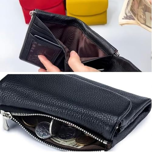 Joyfullygo Wallet, Joyfullygo Unisex Pebble Leather Wallet Relevantk Womens Soft Small with Credit Card Holder, Coin Holder & Cash Slots(Gold)4