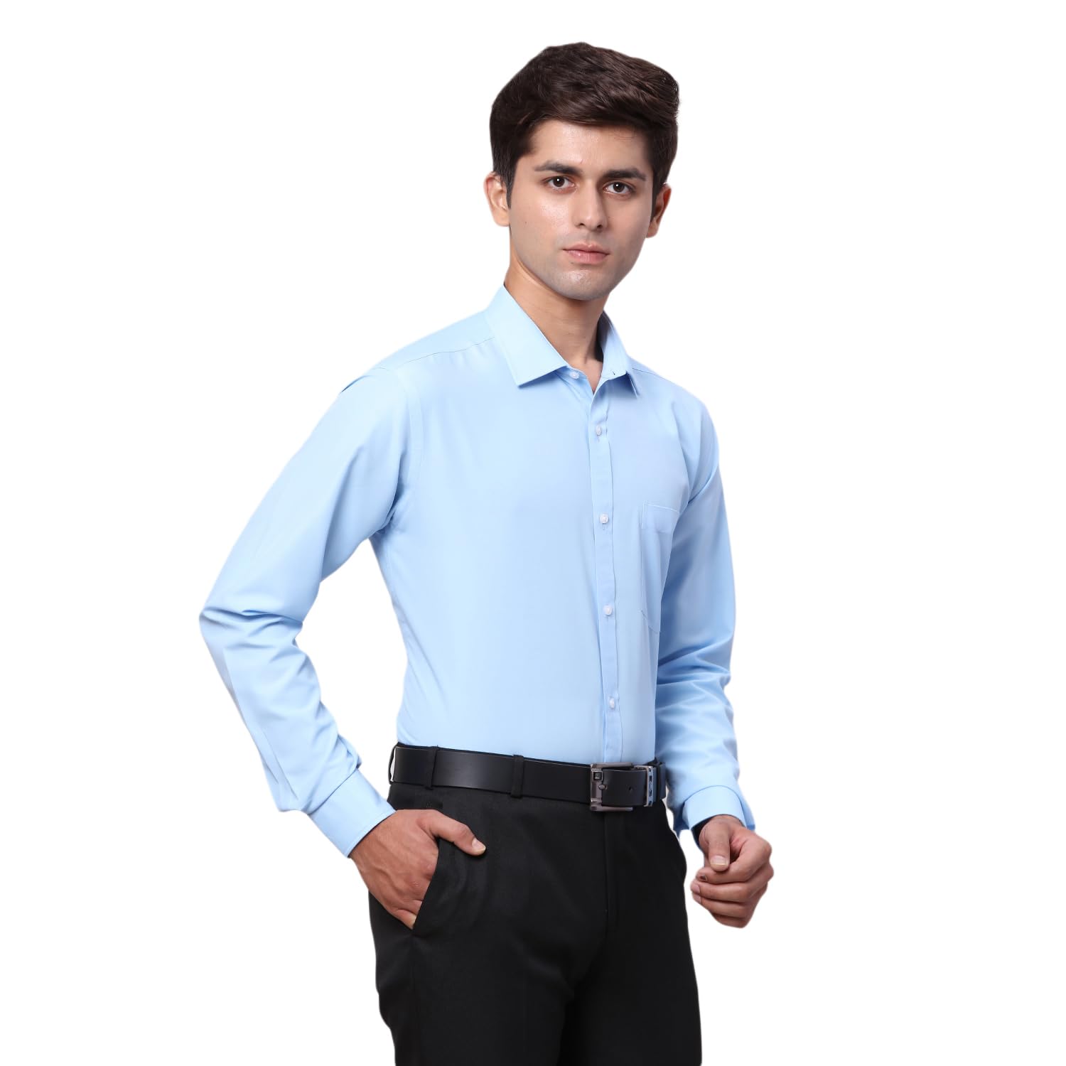 MXXA☺︎ Park Avenue Men's Slim Fit Solid Pattern Polyester Cotton Blend