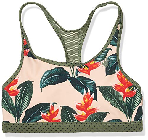 Body Glove Active Women's Equalizer Medium Support Activewear Sport Bra, Sweet Escape Floral, Small