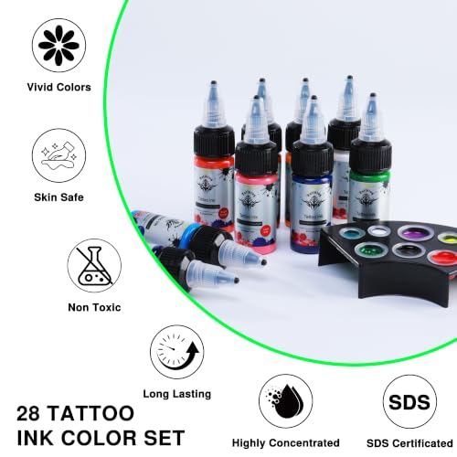 28 Color Tattoo Ink Set for Vibrant Colors and Smooth Easy Application - Image 5