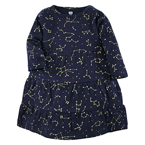 Hudson Baby Infant and Toddler Girl Cotton Dresses, Metallic Snowflake Star, 10 Years