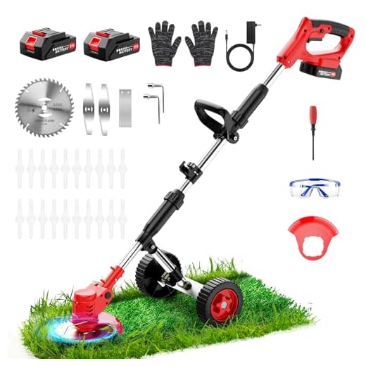 How should lawn mower blades be positioned Cordless Electric Weed Wacker with Batteries