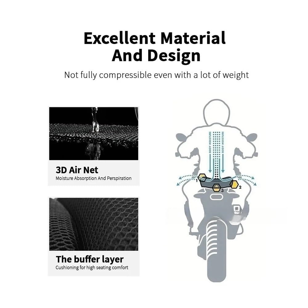 Coprisella Scooter Cuscino Traspirante Per Coprisedile In Tessuto A Rete 3D Antiscivolo Per Moto Per Ho&n&da ADV 160 ADV160