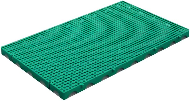 Nestable Plastic Pallet, Waterproof Floor Pallet, Interlocking Rubber Floor Mat, Breathable Grid Article Racks for Indoor Basement Garden Flooring(Green)