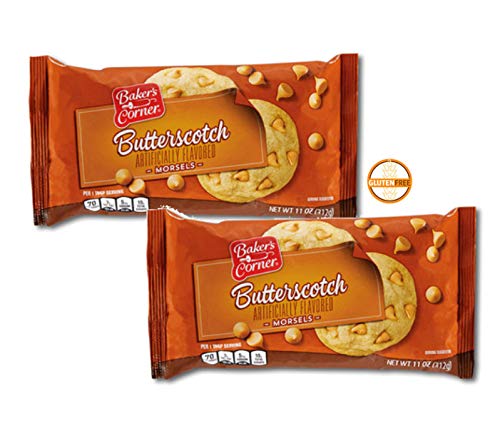 Baker's Corner Gluten-Free Butterscotch Morsels Chips for Baking, Toppings - 2 Packs