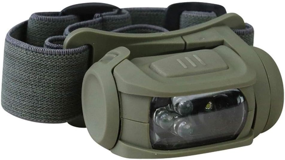 Army Tactical Military LED Headlamp Torch Red Filter Elasticated Olive Green Strap