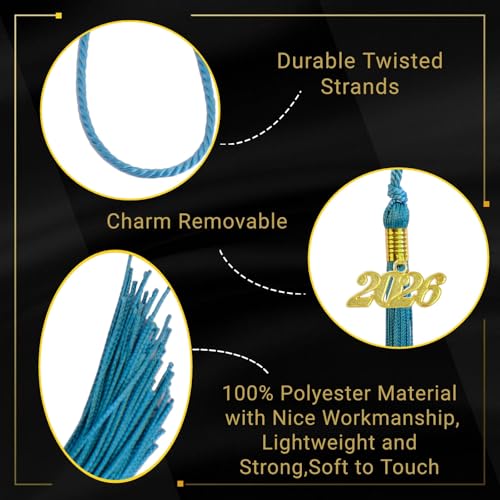 Image of 2026 Tassel Graduation,Teal Tassel 2026 for Grad Cap and Graduation Ceremony Accessory Decoration