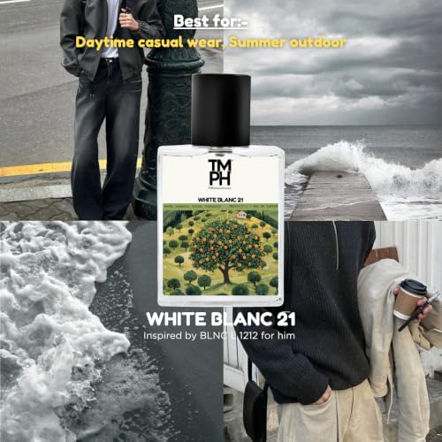 Image of TMPerfumehouse White Blanc 21 EDP for Men | Fresh, Citrusy & Long Lasting Perfume Spray | Aromatic, Woody & Citrusy Fragrance | Luxury Gift for Him | TMPH | 50ml